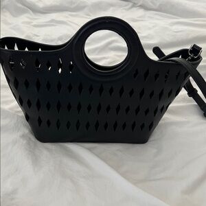 Free People Black Cutout Tote Bag